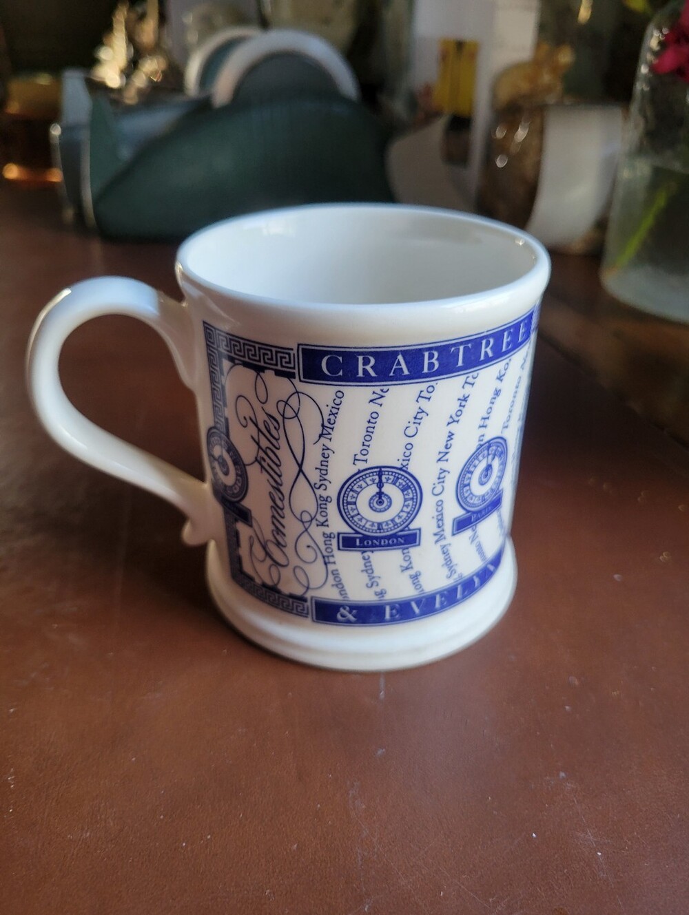 Crabtree & Evelyn Blue and White Ceramic Mug